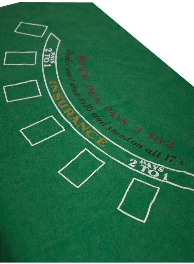 WMX KD Casino Tabletop Felt Layout Mat for Nights Game, Fun Casino, Parties, and Events! 36"x72" (Green Blackjack) - Image 4